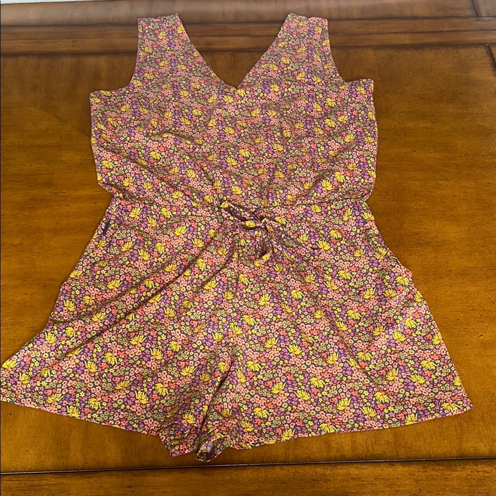 Toad & Co Sleeveless Sunkissed Liv Romper in Sea Blue Clustered